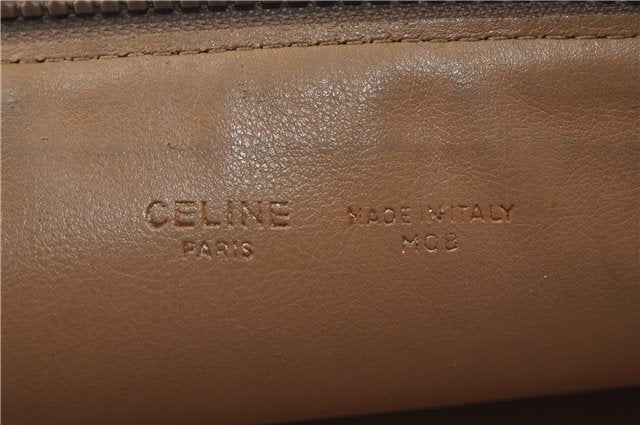 Authentic CELINE Macadam Blason Pattern Clutch Hand Bag PVC Leather Beige 8120D