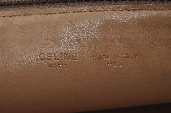 Authentic CELINE Macadam Blason Pattern Clutch Hand Bag PVC Leather Beige 8120D