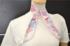 Authentic HERMES Twilly Scarf Silk "Etriers Remix" Gray Pink Box 8121E