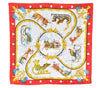 Authentic HERMES Carre 90 Scarf "Plumes et Grelots" Silk Red 8122E