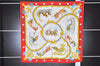 Authentic HERMES Carre 90 Scarf "Plumes et Grelots" Silk Red 8122E