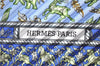 Authentic HERMES Pleats Scarf "CHASSE EN INDE" Silk Light Blue 8122F