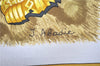 Authentic HERMES Carre 90 Scarf "CASQUES et PLUMETS" Silk Yellow 8126F