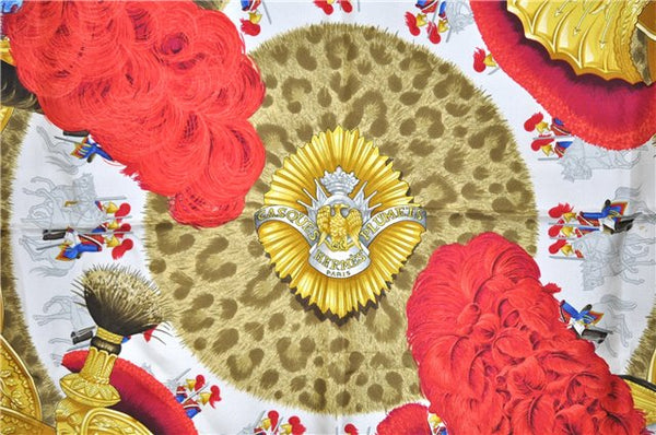 Authentic HERMES Carre 90 Scarf "CASQUES et PLUMETS" Silk Yellow 8126F