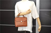 Authentic Burberrys Vintage Leather 2Way Shoulder Hand Bag Purse Brown 8128D