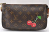 Auth Louis Vuitton Monogram Cherry Pochette Accessoires M95008 Hand Pouch 8130F