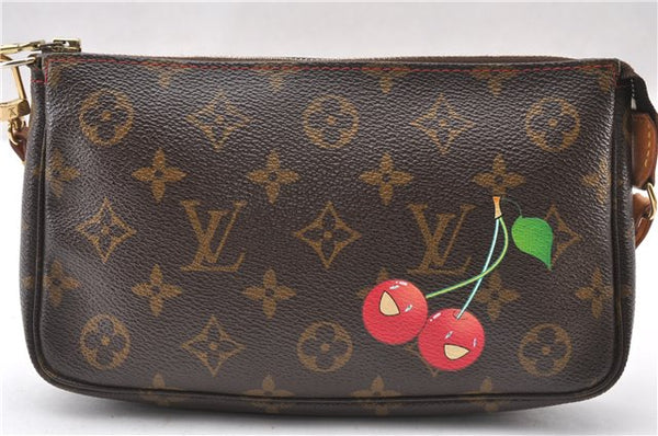 Auth Louis Vuitton Monogram Cherry Pochette Accessoires M95008 Hand Pouch 8130F