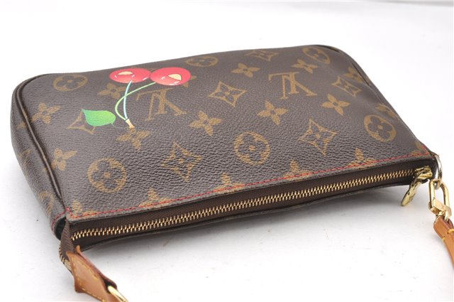 Auth Louis Vuitton Monogram Cherry Pochette Accessoires M95008 Hand Pouch 8130F