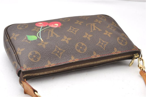Auth Louis Vuitton Monogram Cherry Pochette Accessoires M95008 Hand Pouch 8130F
