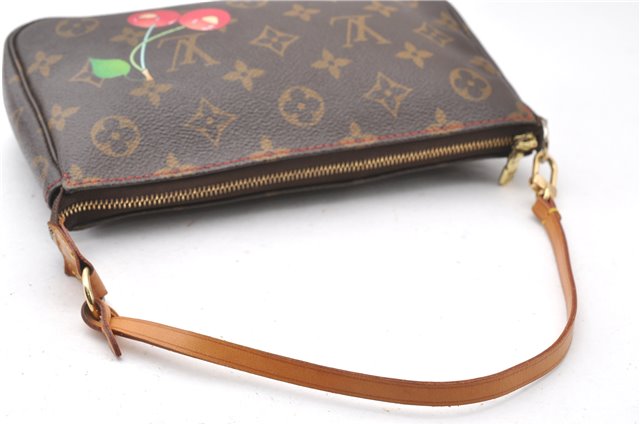 Auth Louis Vuitton Monogram Cherry Pochette Accessoires M95008 Hand Pouch 8130F
