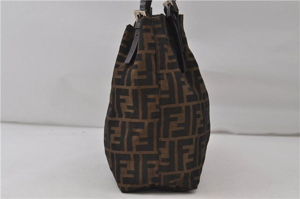 Authentic FENDI Zucca Shoulder Hand Bag Purse Nylon Leather Brown 8132D