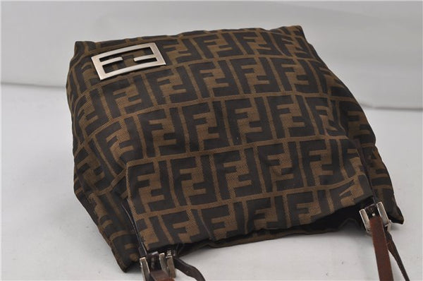 Authentic FENDI Zucca Shoulder Hand Bag Purse Nylon Leather Brown 8132D