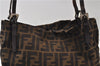 Authentic FENDI Zucca Shoulder Hand Bag Purse Nylon Leather Brown 8132D