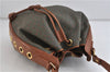 Authentic YVES SAINT LAURENT Shoulder Bag PVC Leather Brown Green 8134C