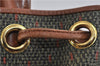 Authentic YVES SAINT LAURENT Shoulder Bag PVC Leather Brown Green 8134C