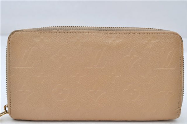 Authentic Louis Vuitton Empreinte Zippy Wallet Long Purse Beige M61866 LV 8134E