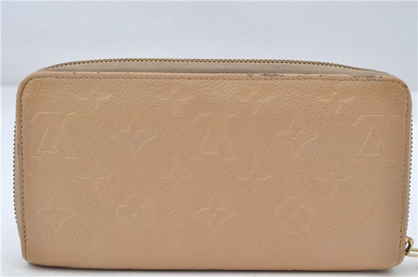 Authentic Louis Vuitton Empreinte Zippy Wallet Long Purse Beige M61866 LV 8134E