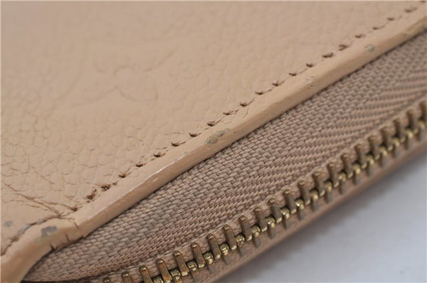 Authentic Louis Vuitton Empreinte Zippy Wallet Long Purse Beige M61866 LV 8134E