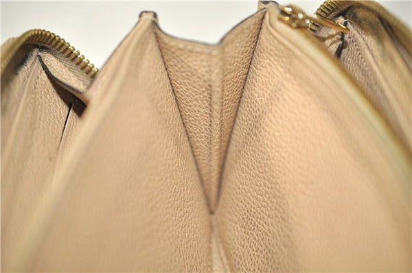 Authentic Louis Vuitton Empreinte Zippy Wallet Long Purse Beige M61866 LV 8134E