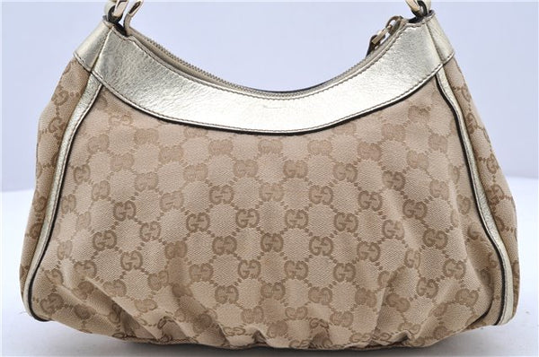 Auth GUCCI Abbey Shoulder Hand Bag GG Canvas Leather 190525 Beige Gold 8135C