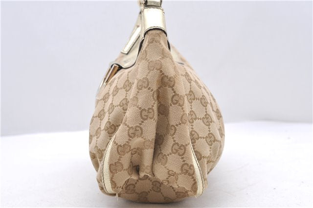 Auth GUCCI Abbey Shoulder Hand Bag GG Canvas Leather 190525 Beige Gold 8135C