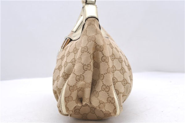 Auth GUCCI Abbey Shoulder Hand Bag GG Canvas Leather 190525 Beige Gold 8135C