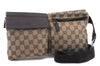 Authentic GUCCI Waist Body Bag Purse Canvas Leather 28566 Brown  8137C