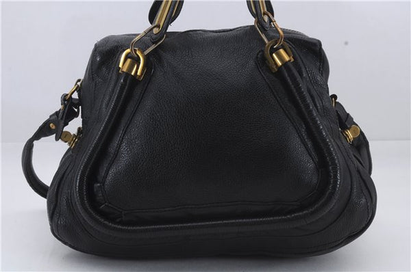 Authentic Chloe Paraty 2Way Shoulder Hand Bag Purse Leather Black 8139D