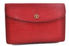 Authentic LOUIS VUITTON Epi Montaigne 23 Clutch Bag Red M52667 LV 8140C