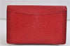 Authentic LOUIS VUITTON Epi Montaigne 23 Clutch Bag Red M52667 LV 8140C