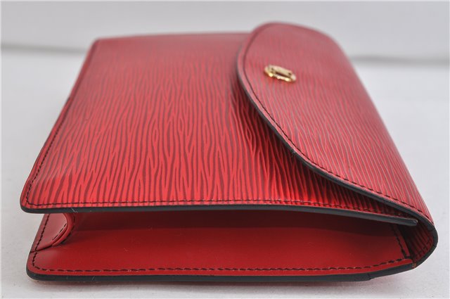 Authentic LOUIS VUITTON Epi Montaigne 23 Clutch Bag Red M52667 LV 8140C