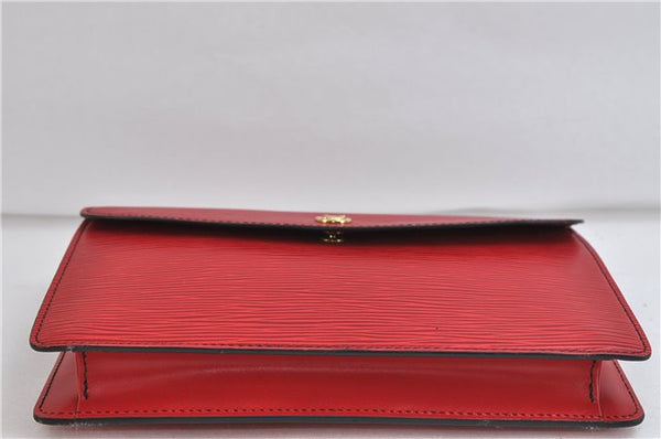Authentic LOUIS VUITTON Epi Montaigne 23 Clutch Bag Red M52667 LV 8140C