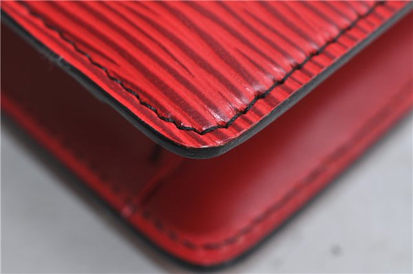 Authentic LOUIS VUITTON Epi Montaigne 23 Clutch Bag Red M52667 LV 8140C