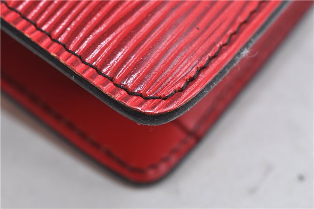 Authentic LOUIS VUITTON Epi Montaigne 23 Clutch Bag Red M52667 LV 8140C