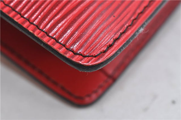Authentic LOUIS VUITTON Epi Montaigne 23 Clutch Bag Red M52667 LV 8140C