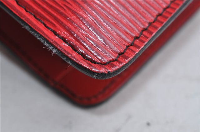 Authentic LOUIS VUITTON Epi Montaigne 23 Clutch Bag Red M52667 LV 8140C