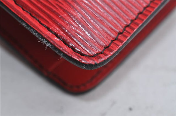 Authentic LOUIS VUITTON Epi Montaigne 23 Clutch Bag Red M52667 LV 8140C