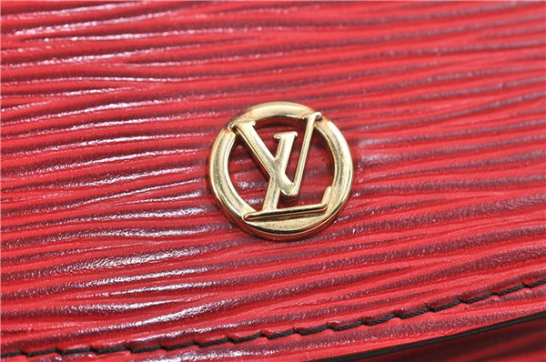 Authentic LOUIS VUITTON Epi Montaigne 23 Clutch Bag Red M52667 LV 8140C