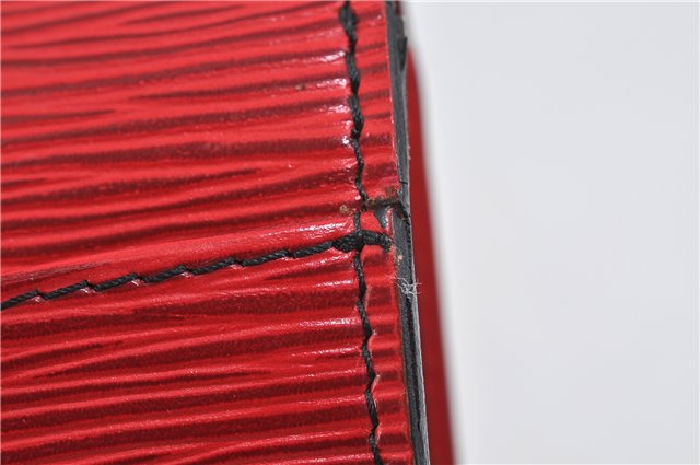 Authentic LOUIS VUITTON Epi Montaigne 23 Clutch Bag Red M52667 LV 8140C