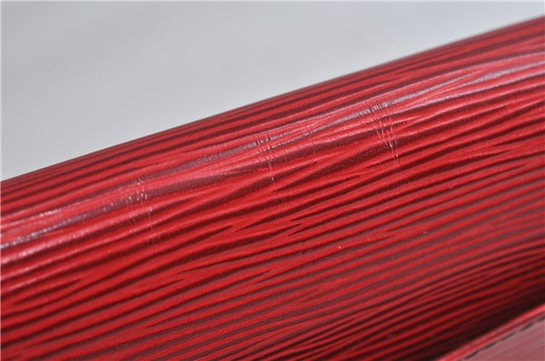 Authentic LOUIS VUITTON Epi Montaigne 23 Clutch Bag Red M52667 LV 8140C