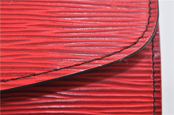 Authentic LOUIS VUITTON Epi Montaigne 23 Clutch Bag Red M52667 LV 8140C