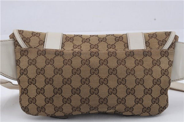 Authentic GUCCI Waist Body Bag Purse Canvas Leather 145851 Brown 8140D