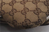 Authentic GUCCI Waist Body Bag Purse Canvas Leather 145851 Brown 8140D