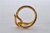 Authentic HERMES Scarf Ring Jumbo Circle Design Gold 8142E