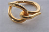 Authentic HERMES Scarf Ring Jumbo Circle Design Gold 8142E