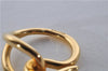 Authentic HERMES Scarf Ring Jumbo Circle Design Gold 8142E