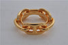 Authentic HERMES Scarf Ring Chaine d'Ancre Chain Design Gold Tone Box 8144E