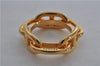 Authentic HERMES Scarf Ring Chaine d'Ancre Chain Design Gold Tone Box 8144E