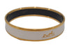 Authentic HERMES Email PM Bangle Carriage Motif Gold White 8147E