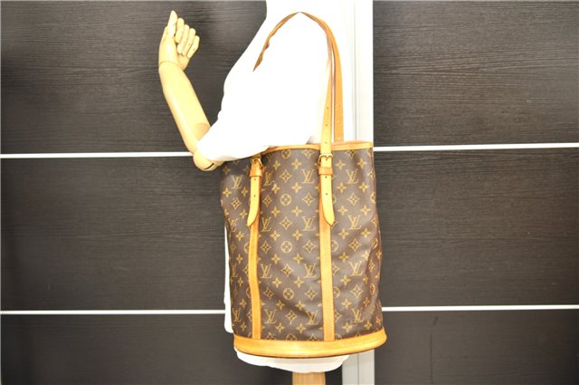 Authentic LOUIS VUITTON Monogram Bucket GM Shoulder Bag M42236 LV 8150C